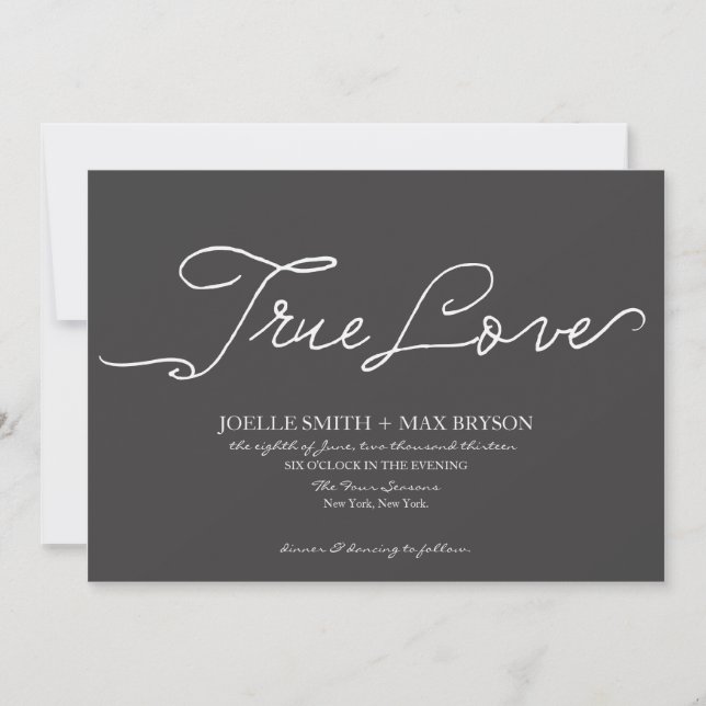 Elegant Modern Charcoal Wedding Invitation (Front)