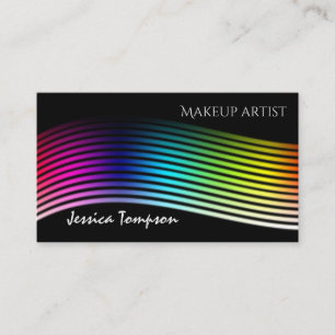 Elegant modern charming holographic rainbow stripe business card