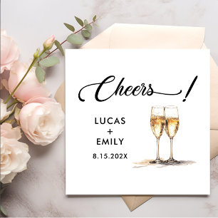 Elegant Modern Cheers Script Glasses Wedding Napkin