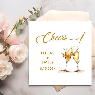 Elegant Modern Cheers Script Glasses Wedding Napkin