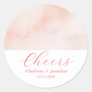 Elegant modern cheers script minimalist wedding classic round sticker
