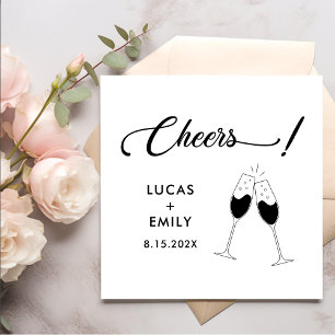 Elegant Modern Cheers Script Minimalist Wedding Napkin