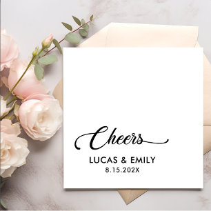 Elegant Modern Cheers Script Minimalist Wedding Napkin