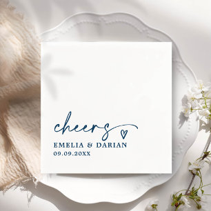 Elegant Modern Cheers Script Minimalist Wedding Napkin