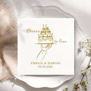 Elegant Modern Cheers to Love Minimalist Wedding N Napkin