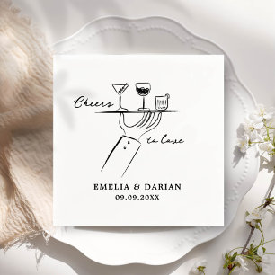 Elegant Modern Cheers to Love Minimalist Wedding N Napkin