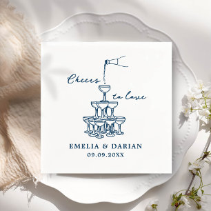 Elegant Modern Cheers to Love Minimalist Wedding Napkin