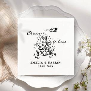 Elegant Modern Cheers to Love Minimalist Wedding Napkin