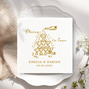 Elegant Modern Cheers to Love Minimalist Wedding Napkin