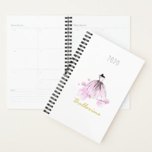 Elegant Modern Chic Ballerine Flower Watercolor Planner