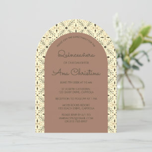 Elegant Modern Chic Boho Tile CUSTOM Quinceañera Invitation