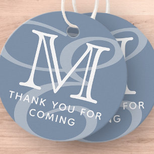 Elegant Modern Chic Double Monogram Thank You Favour Tags