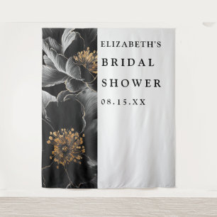Elegant Modern Chic Floral Photo Booth Backdrop Tapestry