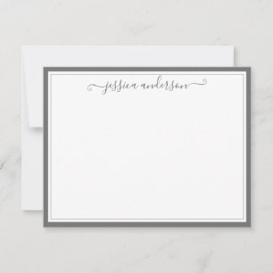 Elegant Modern Chic Girly Classic Dark Grey Script Card