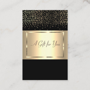 Elegant Modern Chic Gold Frame, Confetti Discount Card