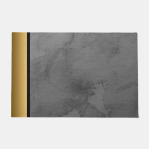 Elegant Modern Chic Gray and Gold Marble Pattern Doormat