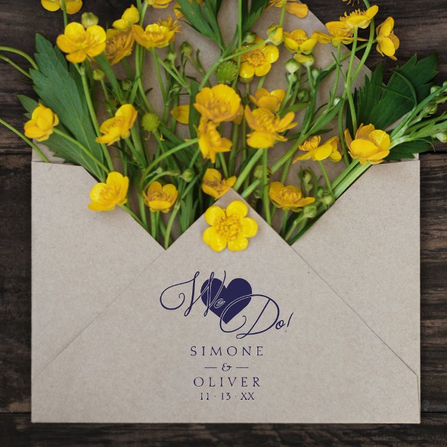 Elegant Modern Chic Heart We Do Quote Wedding Rubber Stamp (Creator Uploaded)