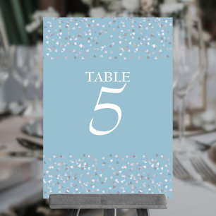 Elegant Modern Chic Love Hearts Confetti  Table Number