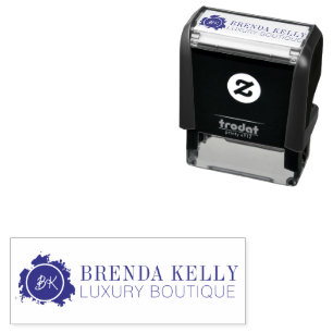 Elegant Modern Chic Monogram Business Name Self-inking Stamp