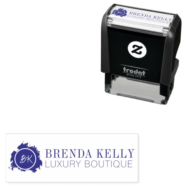 Elegant Modern Chic Monogram Business Name Self-inking Stamp (In Situ)