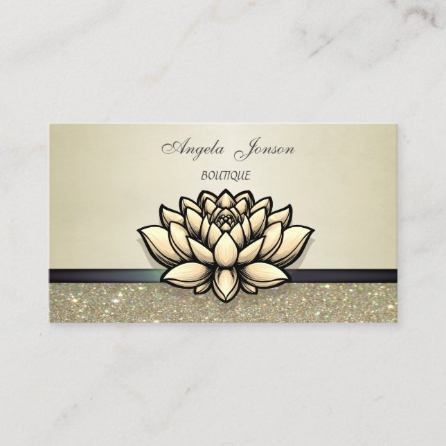 Elegant Modern Chic Proffesional Glittery Business Card (Front)