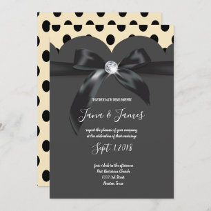 Elegant modern chic ribbon wedding card