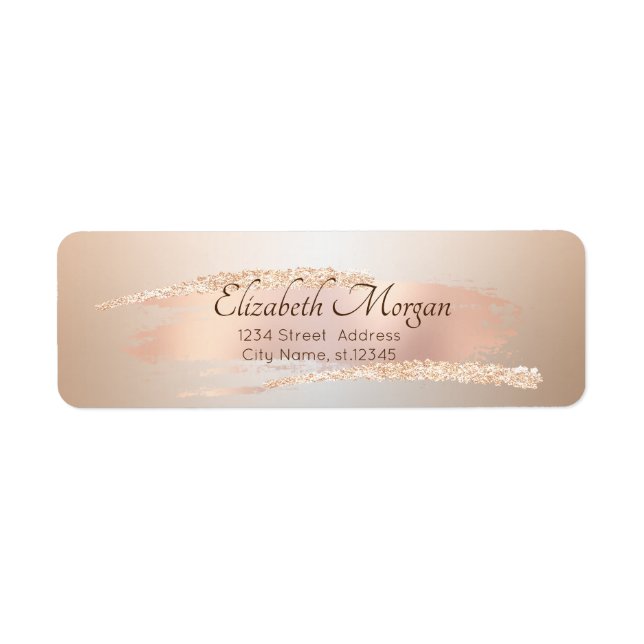 Elegant Modern,Chic Rose Gold Brush Stroke (Front)