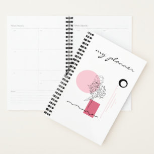 Elegant Modern Chic Simple Abstract Pink Planner