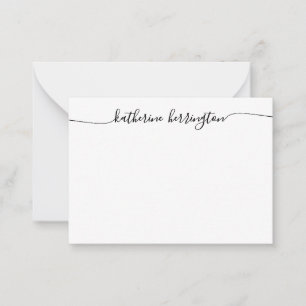 Elegant Modern Chic Swash Script Name Calligraphy Card