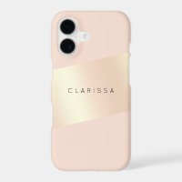Elegant modern chick blush pink rose gold striped