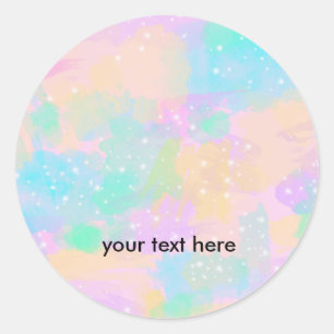 Elegant modern chick colourful pastel brushstrokes classic round sticker