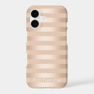 Elegant modern chick copper rose gold striped