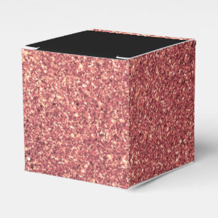 Elegant modern chick rose gold glitter black favour box