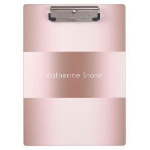 Elegant modern chick rose gold pattern clipboard