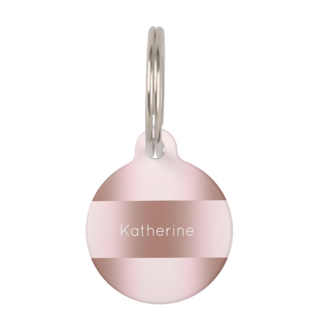 Elegant modern chick rose gold pattern pet tag (Front)