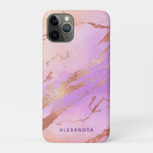 Elegant modern chick rose gold watercolor colourfu Case-Mate iPhone case