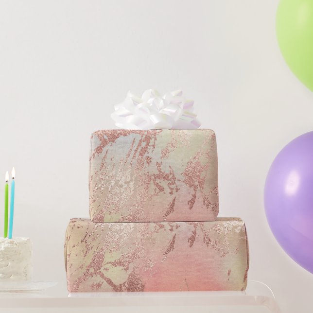 Elegant modern chick rose gold watercolor colourfu wrapping paper (Party Gifts)