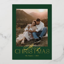 Elegant Modern Christmas Card with Photo