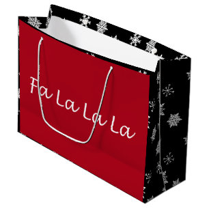 Elegant Modern Christmas Fa La La La Large Gift B Bag