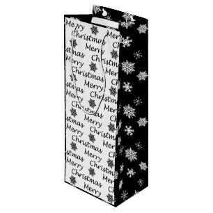 Elegant Modern Christmas Fa La La La  Wine Gift Bag