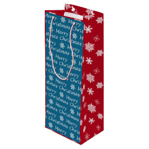 Elegant Modern Christmas Fa La La La Wine Gift Bag