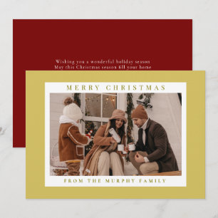 Elegant Modern Christmas Family 1 Photo  Holiday Card