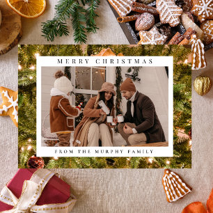 Elegant Modern Christmas Family 1 Photo  Holiday Card