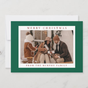 Elegant Modern Christmas Family 1 Photo  Holiday Card