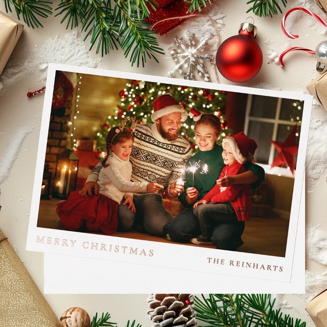 Elegant Modern Christmas Family Photo (Elegant Modern Christmas Family Photo Foil Holiday Card)