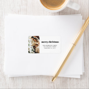 Elegant Modern Christmas Family Photo Black Label
