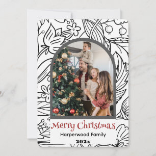 Elegant Modern Christmas holidays Script Photo Holiday Card