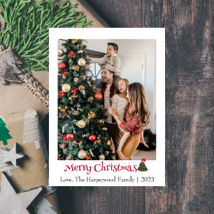  Elegant Modern Christmas holidays Script Photo  Holiday Card