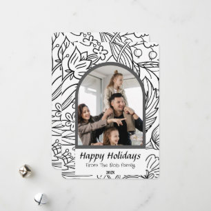  Elegant Modern Christmas holidays Script Photo  Holiday Card