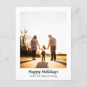  Elegant Modern Christmas holidays Script Photo   Holiday Postcard